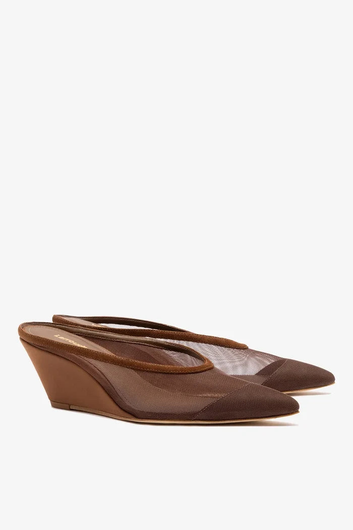 Loulou Mesh Mule Burnt Umber Mule Larroudé