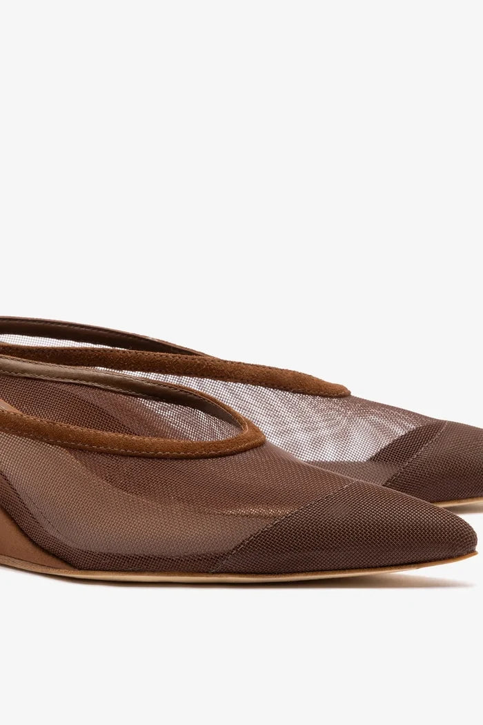 Loulou Mesh Mule Burnt Umber Mule Larroudé