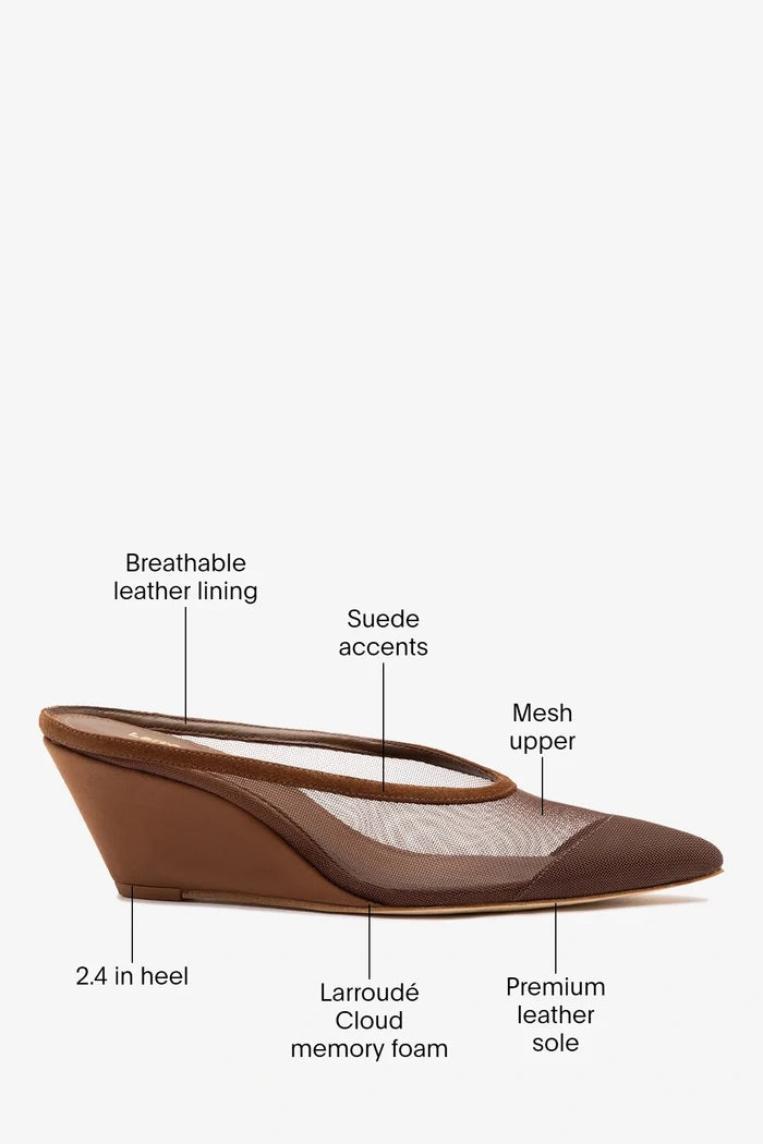 Loulou Mesh Mule Burnt Umber Mule Larroudé