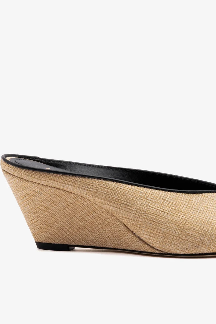 Loulou Mule Beige Raffia Mule Larroudé