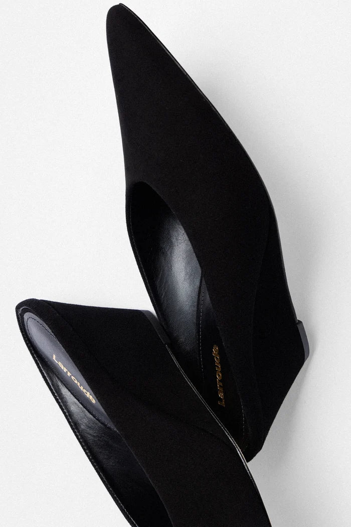 Loulou Mule Black Suede Mule Larroudé