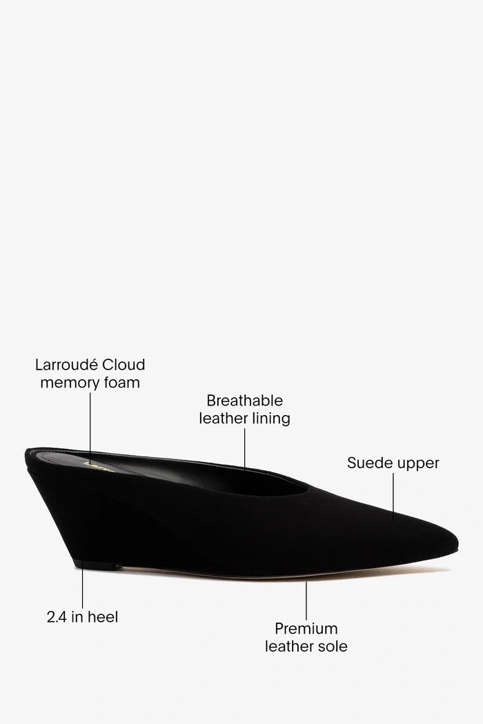 Loulou Mule Black Suede Mule Larroudé