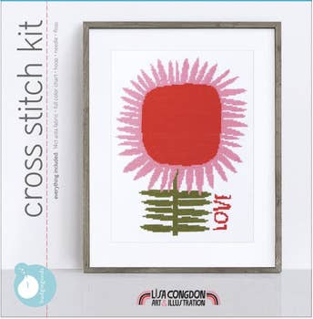 "LOVE" Cross Stitch Kit by budgiegoods - by budgiegoods - K. A. Artist Shop