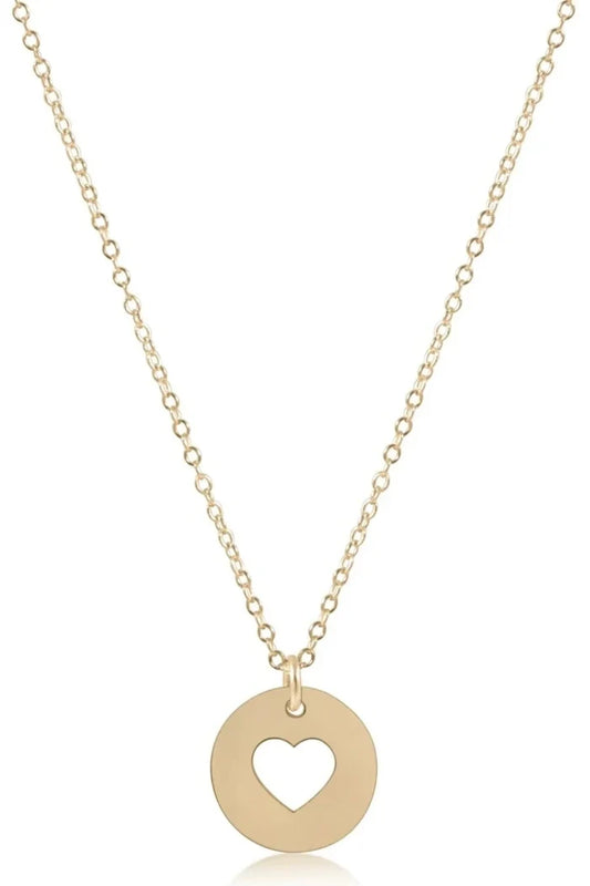 Love Gold Large Disc 16" Necklace Gold