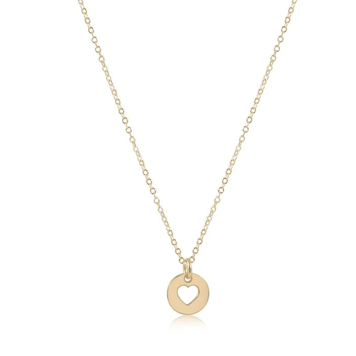 Love Small Gold Disc 16" Necklace Gold