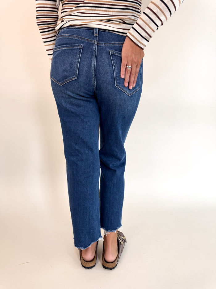 Lucy Uneven Hem Cropped Denim