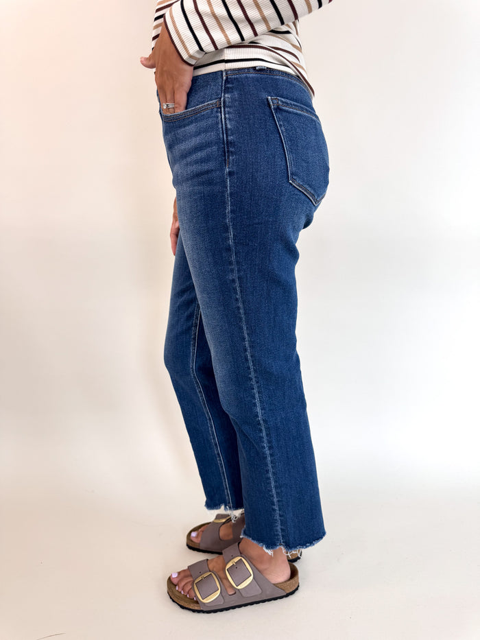 Lucy Uneven Hem Cropped Denim