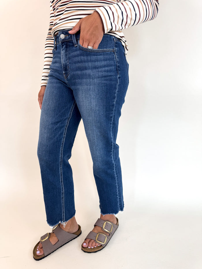 Lucy Uneven Hem Cropped Denim