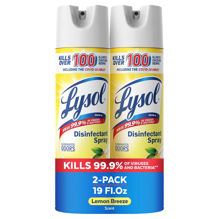 Lysol Lemon Breeze Disinfectant Spray 19 oz - 2 Ct - 4 Pack