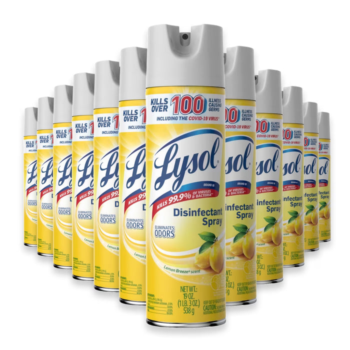 Lysol Lemon Burst Disinfectant Spray - 19 oz - 12 Pack