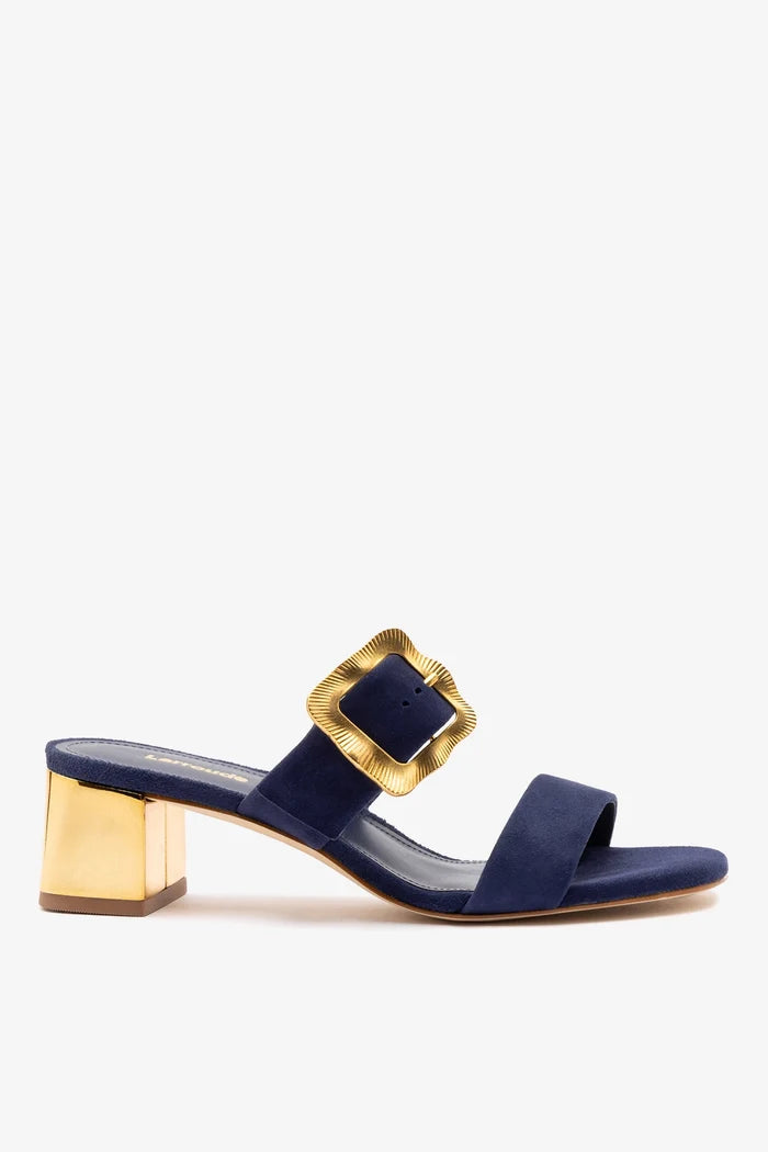 Maria Sandal Navy Suede Mule Larroudé