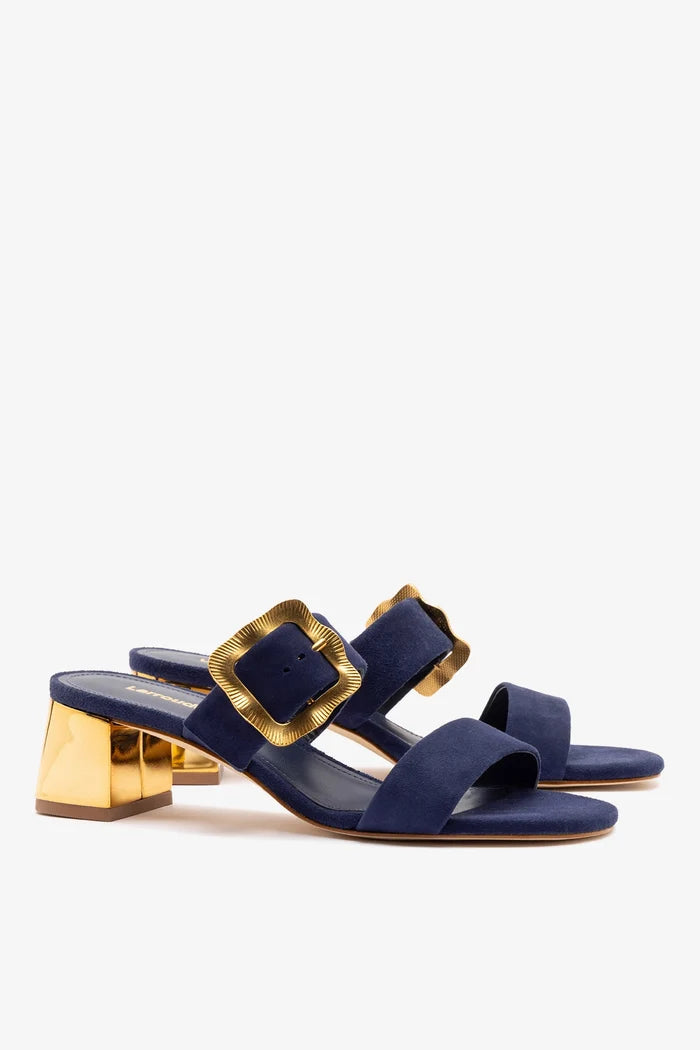 Maria Sandal Navy Suede Mule Larroudé