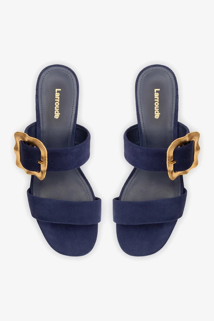 Maria Sandal Navy Suede Mule Larroudé