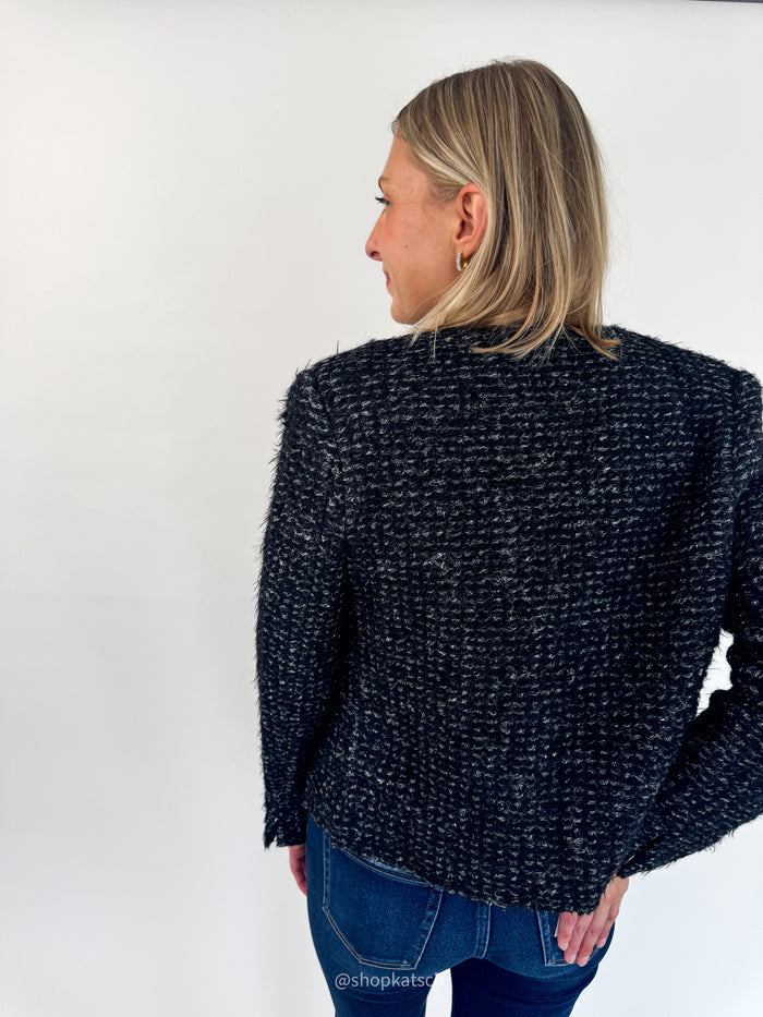 Mariah Black & Silver Elevated Cardigan