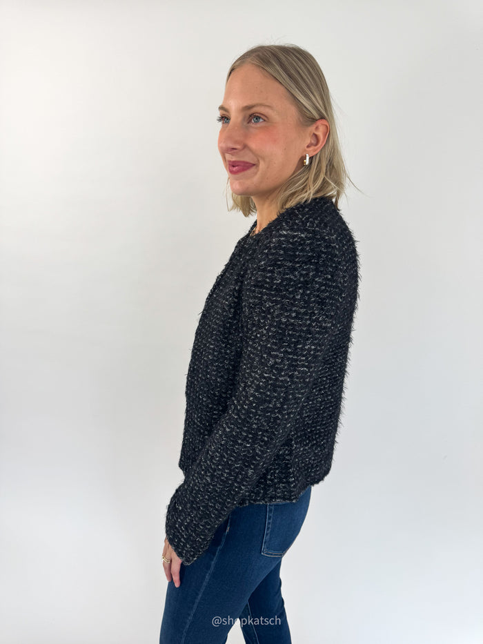 Mariah Black & Silver Elevated Cardigan
