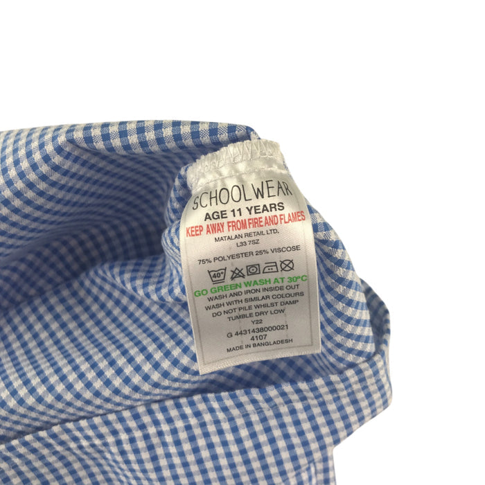 Matalan 10-11 years girls blue gingham elasticated waist school skirt