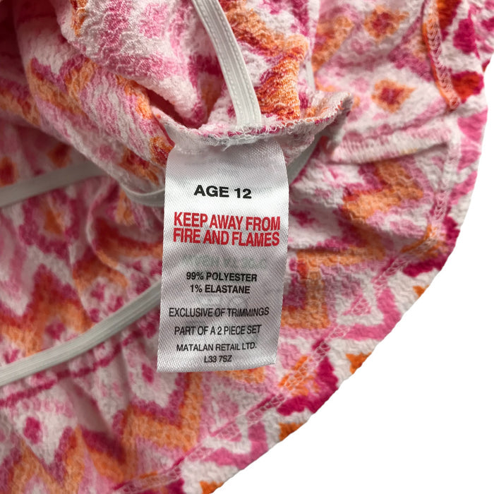 Matalan 11-12 years pink white orange cropped top