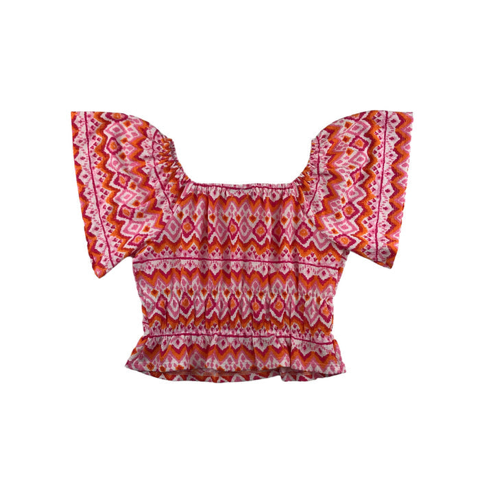 Matalan 11-12 years pink white orange cropped top