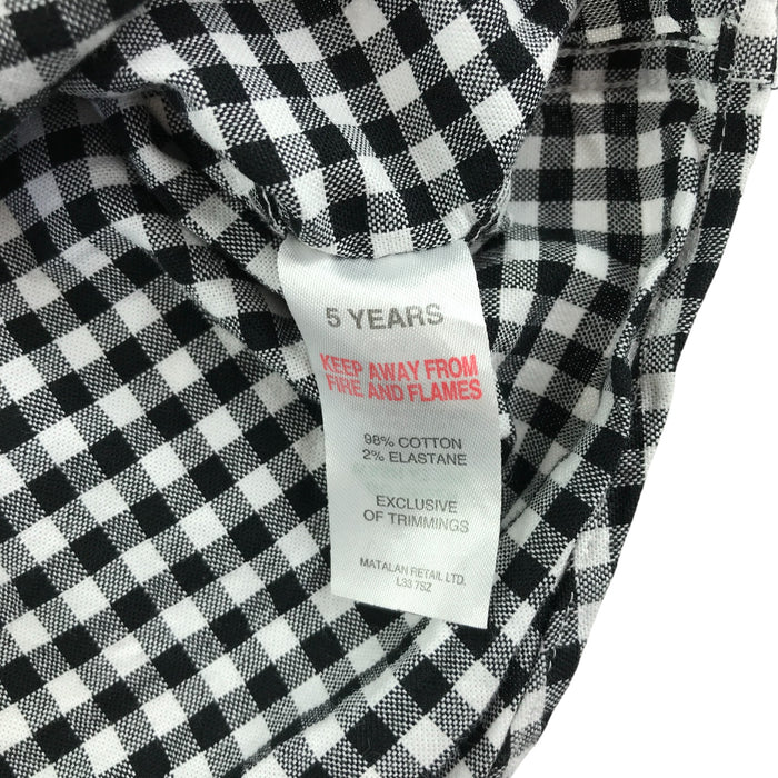 Matalan 4-5 years black and white checked buttoned shirt