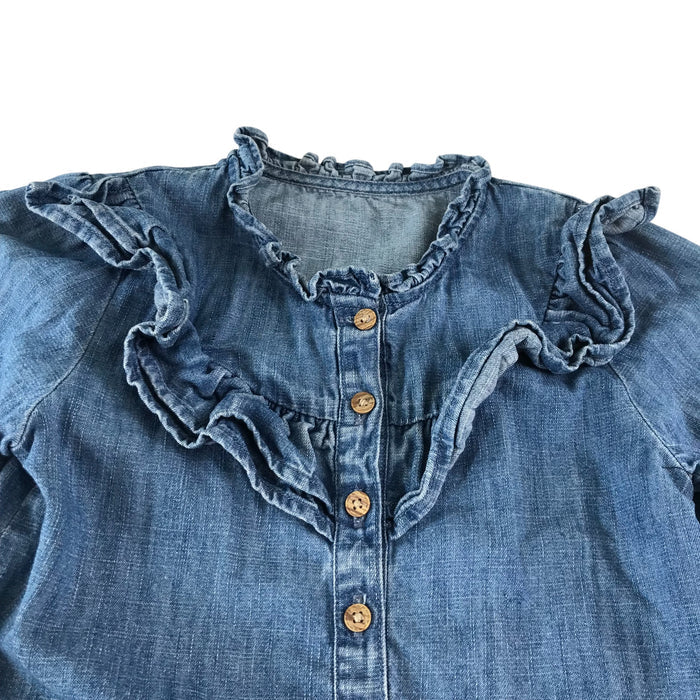 Matalan 4-5 years blue denim frilled blouse