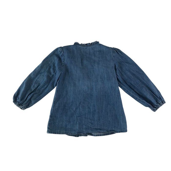 Matalan 4-5 years blue denim frilled blouse