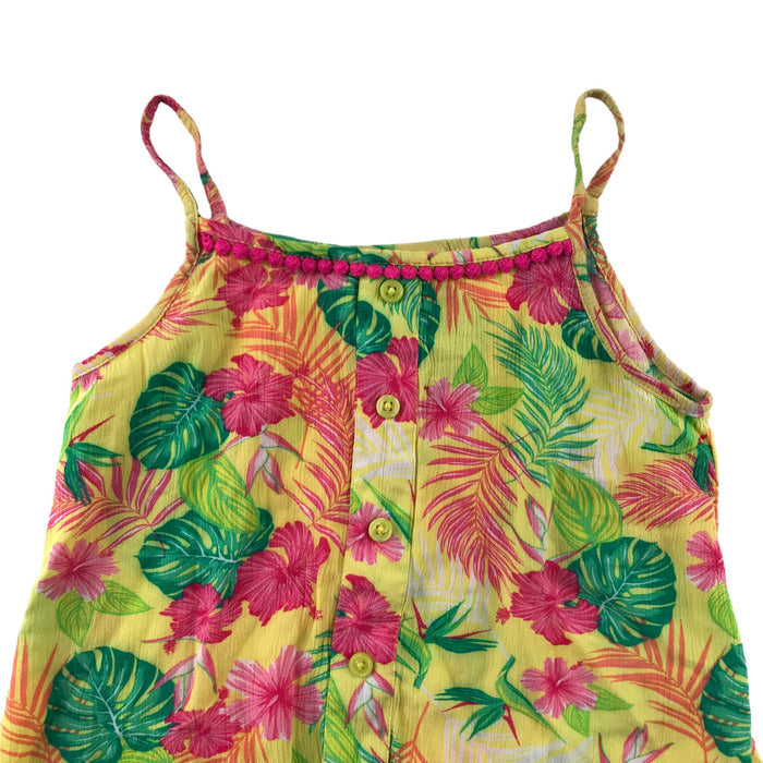 Matalan 7-8 years yellow cropped floral top