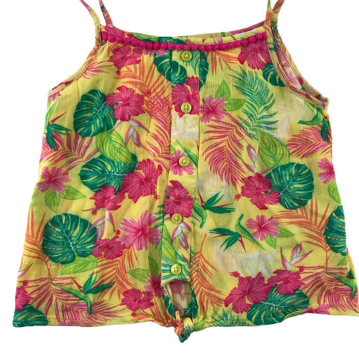 Matalan 7-8 years yellow cropped floral top