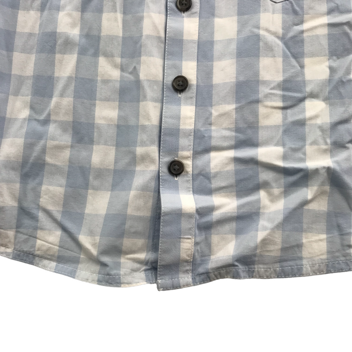 Matalan Light Blue and White Checked Short Sleeve Shirt Age 5