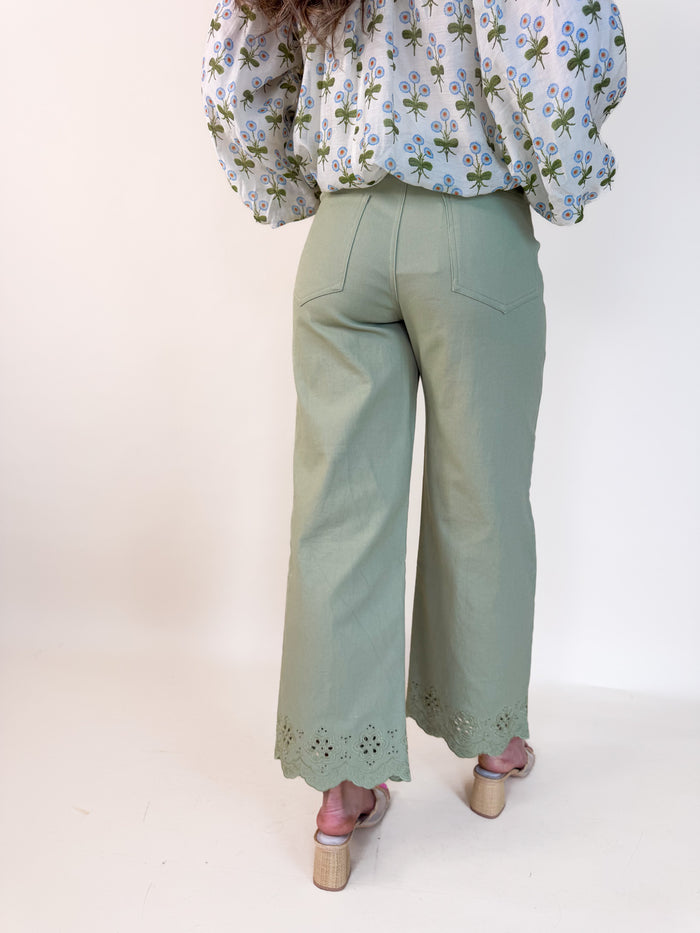 Matcha Lace Trim Bottoms