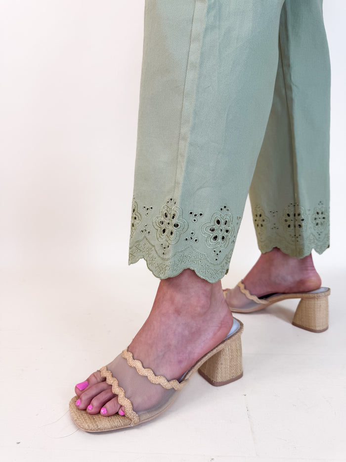 Matcha Lace Trim Bottoms