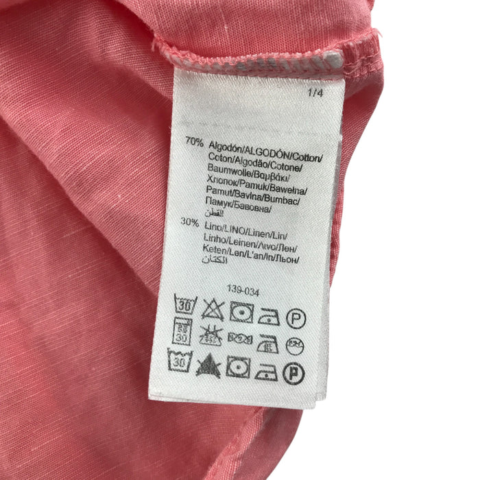Mayoral 7-8 years pink salmon red with logo cotton linen mix shirt