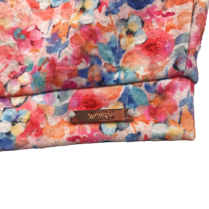 Mayoral 7 years pink floral zipped sweater
