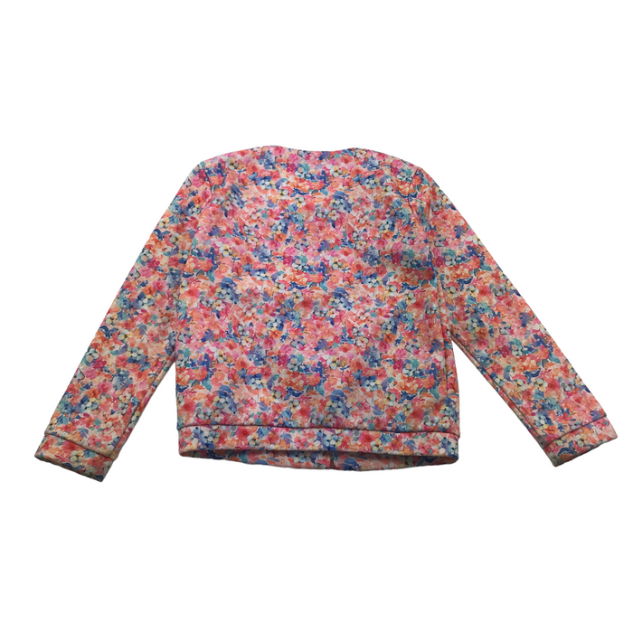 Mayoral 7 years pink floral zipped sweater