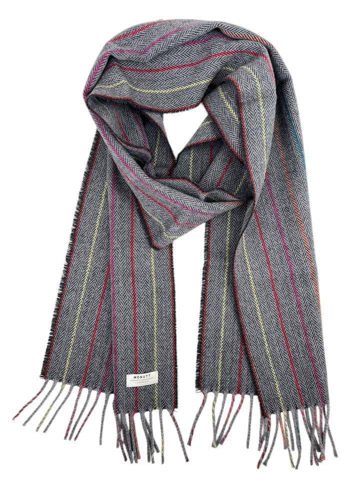 McNutt Lambswool Scarf | Charcoal Rainbow