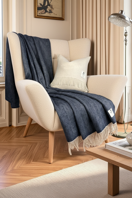 McNutt Herringbone Throw | Faded Denim