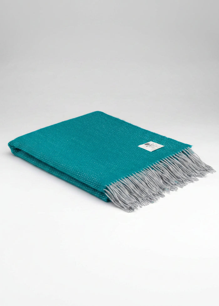 McNutt Pool Green Wool Throw - Irish Pure Wool Blanket