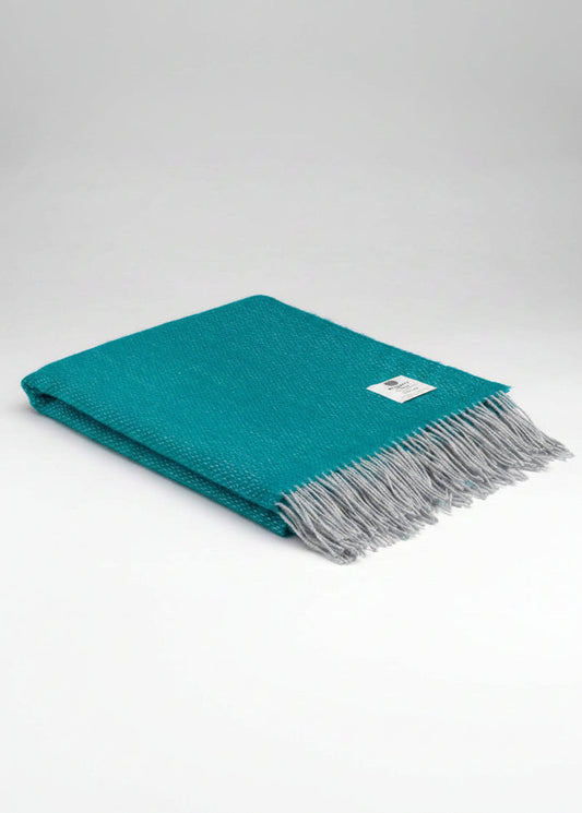 McNutt Pool Green Wool Throw - Irish Pure Wool Blanket