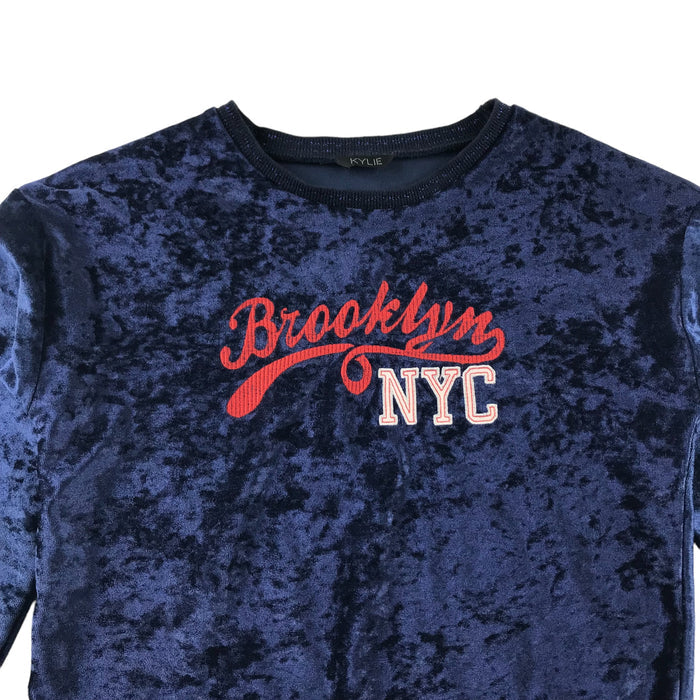 M&Co 11 years navy velvet brooklyn nyc sweater