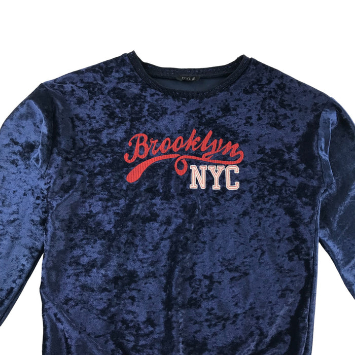 M&Co 11 years navy velvet brooklyn nyc sweater