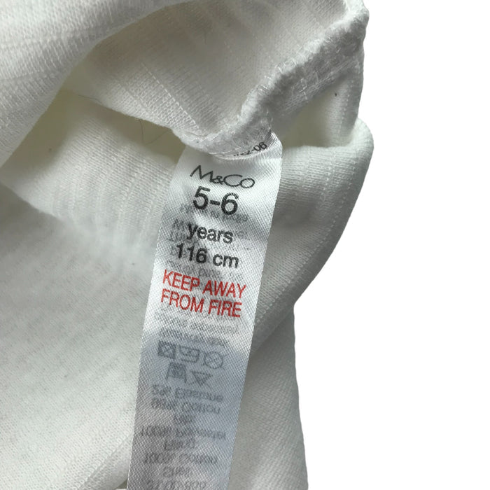 M&Co 5 years white cat striped cotton sweater