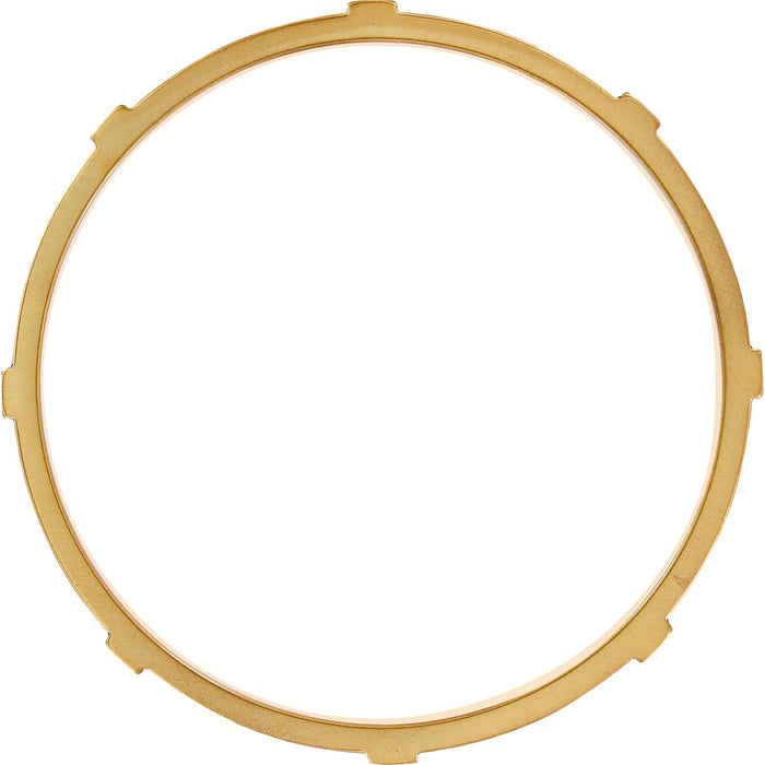 Brighton gold-plated circular ring component with notched tabs around the outer edge on a white background