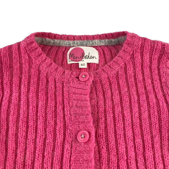 Mini Boden 6-7 years pink knitwear ribbed cardigan