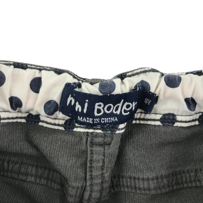 Mini Boden 7-8 year grey corduroy pull-on trouser