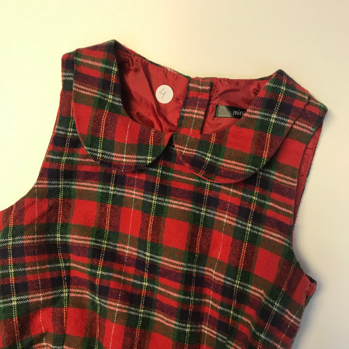 Mini club 4-5 years red tartan playsuit