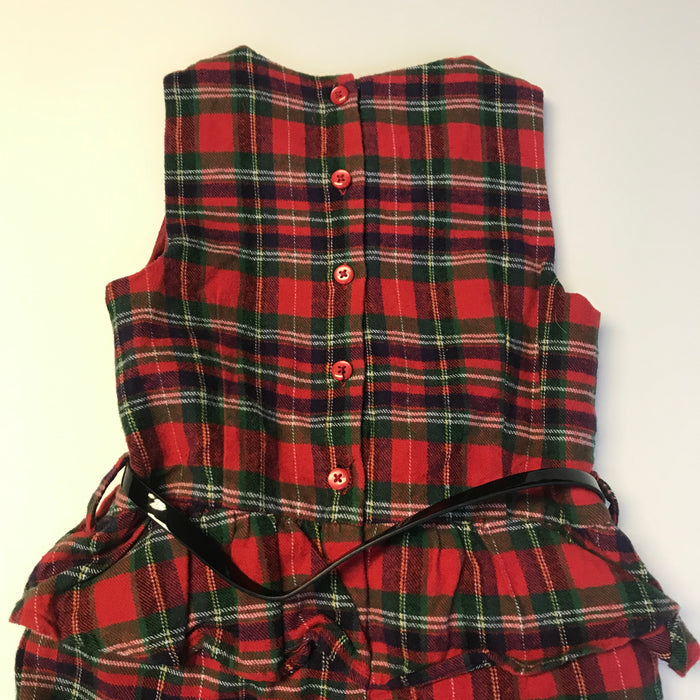 Mini club 4-5 years red tartan playsuit