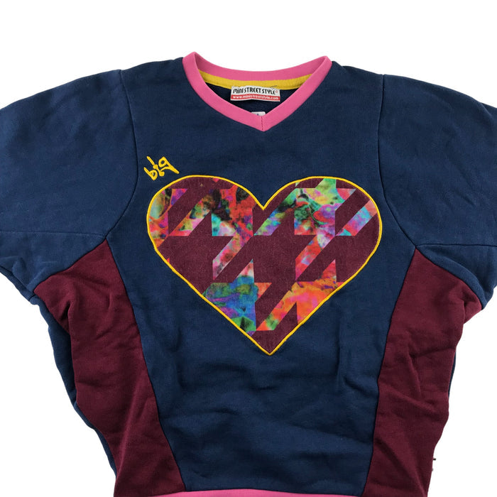 Mini Street Style 4 years navy heart cotton sweater