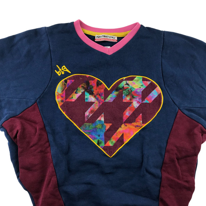 Mini Street Style 4 years navy heart cotton sweater