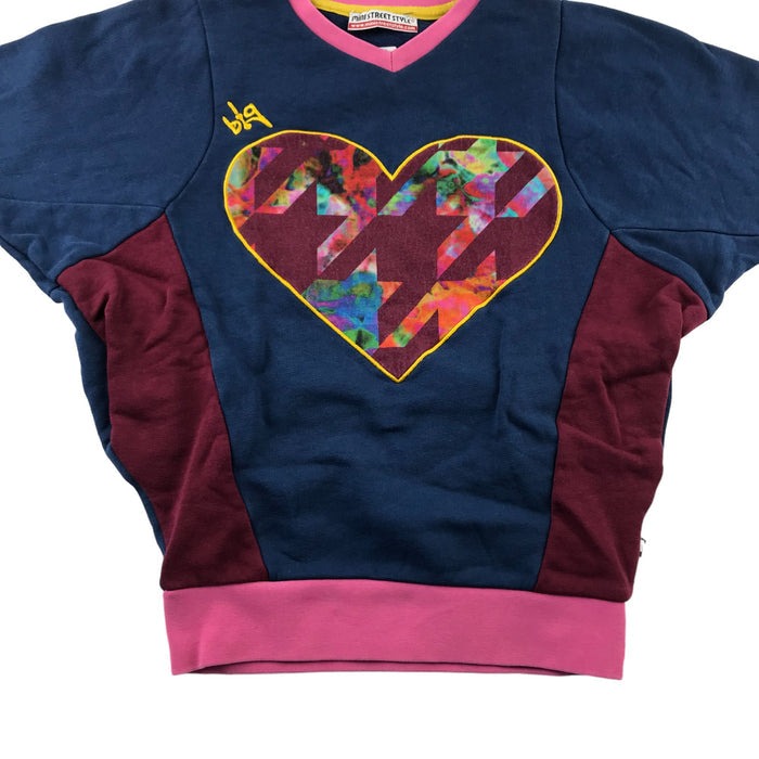 Mini Street Style 4 years navy heart cotton sweater