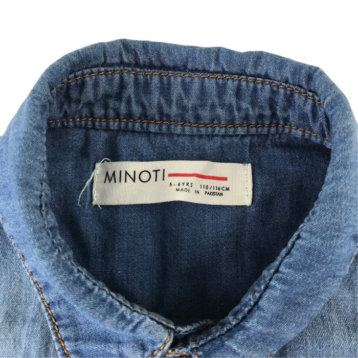 Minoti 5-6 years blue denim shirt cotton