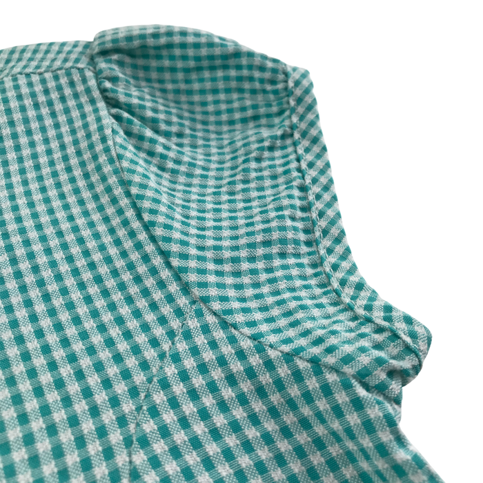 Mint gingham with zipper girls school summer dress